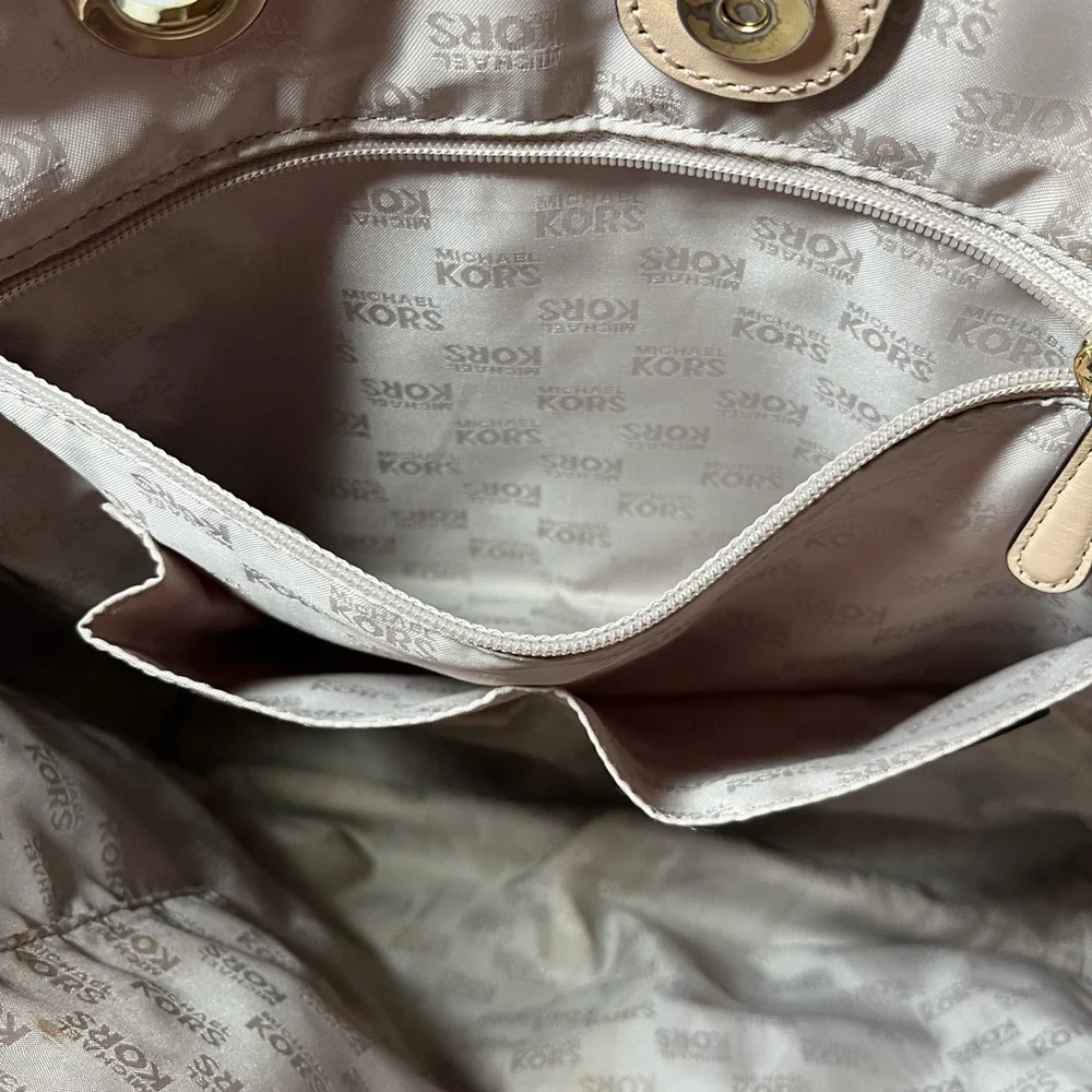 Michael Kors Jet Set Logo Metallic Tote